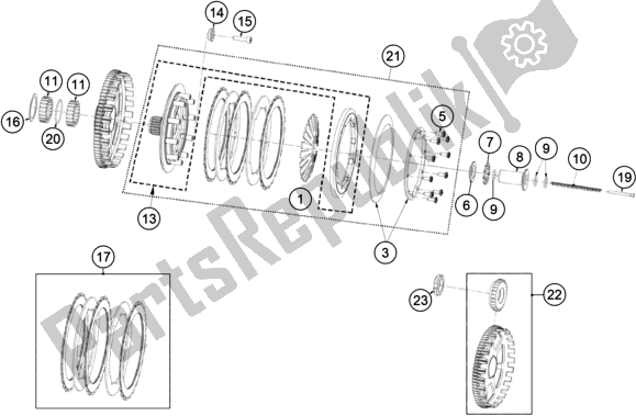 All parts for the Clutch of the KTM TXT Racing 280 EU 2020