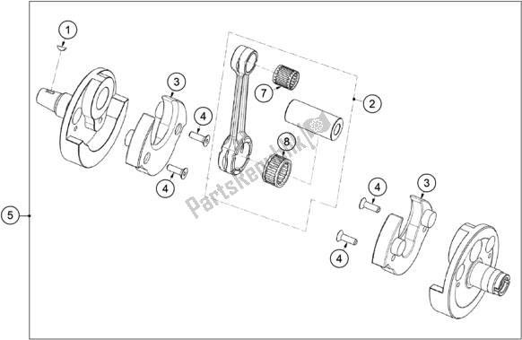 All parts for the Crankshaft, Piston of the KTM TXT Racing 280 EU 2020