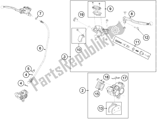All parts for the Front Brake Control of the KTM TXT Racing 280 EU 2020