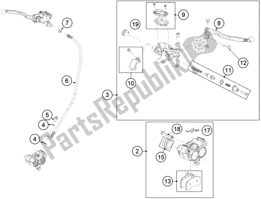 All parts for the Front Brake Control of the KTM TXT Racing 280 EU 2020