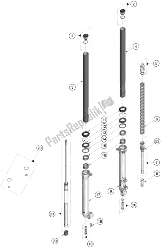 Tutte le parti per il Forcella Anteriore Smontata del KTM TXT Racing 280 EU 2020