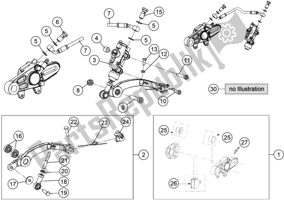 All parts for the Rear Brake Control of the KTM TXT Racing 280 EU 2020