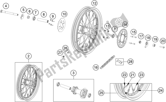 Toutes les pièces pour le Roue Arrière du KTM TXT Racing 280 EU 2020