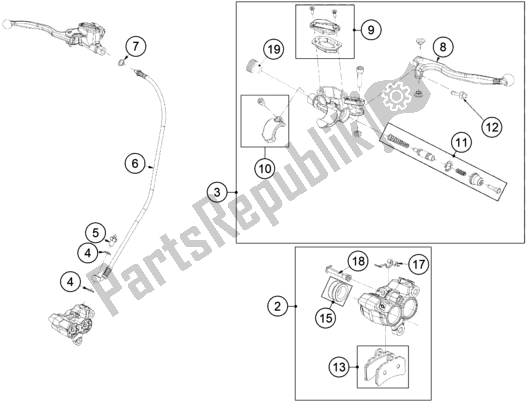 All parts for the Front Brake Control of the KTM TXT Racing 280 EU 2021