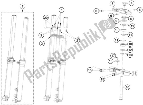 All parts for the Front Fork, Triple Clamp of the KTM TXT Racing 280 EU 2021