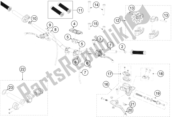 Tutte le parti per il Manubrio, Comandi del KTM TXT Racing 280 EU 2021