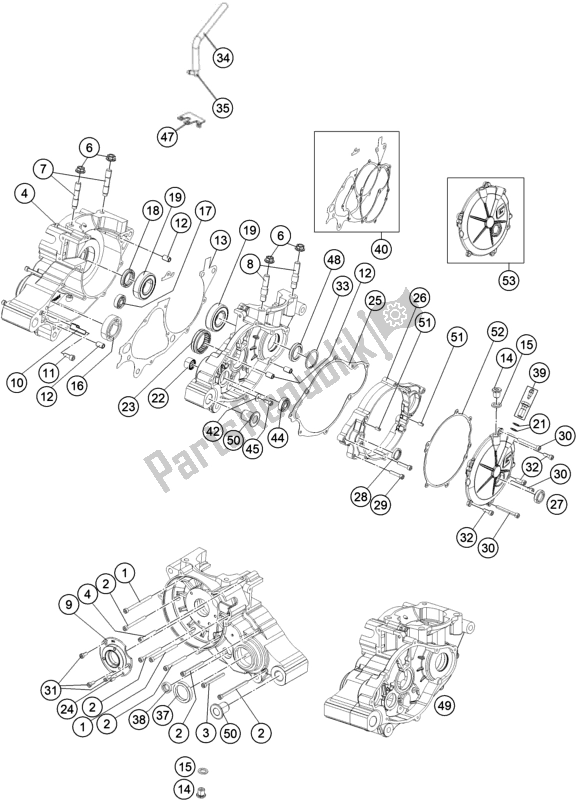 Alle onderdelen voor de Motorhuis van de KTM TXT Racing 280 US 2020