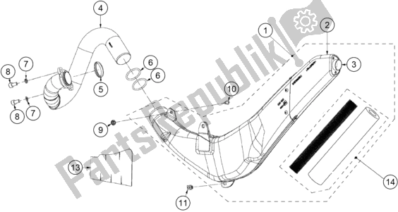 Alle onderdelen voor de Uitlaatsysteem van de KTM TXT Racing 280 US 2020