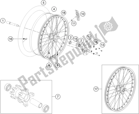 Todas as partes de Roda Da Frente do KTM TXT Racing 280 US 2020