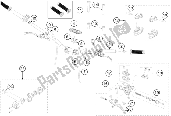 All parts for the Handlebar, Controls of the KTM TXT Racing 280 US 2020