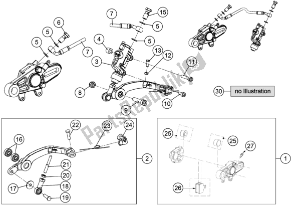 Alle onderdelen voor de Achterremcontrole van de KTM TXT Racing 280 US 2020