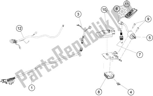 Alle onderdelen voor de Kabelboom van de KTM TXT Racing 280 US 2020