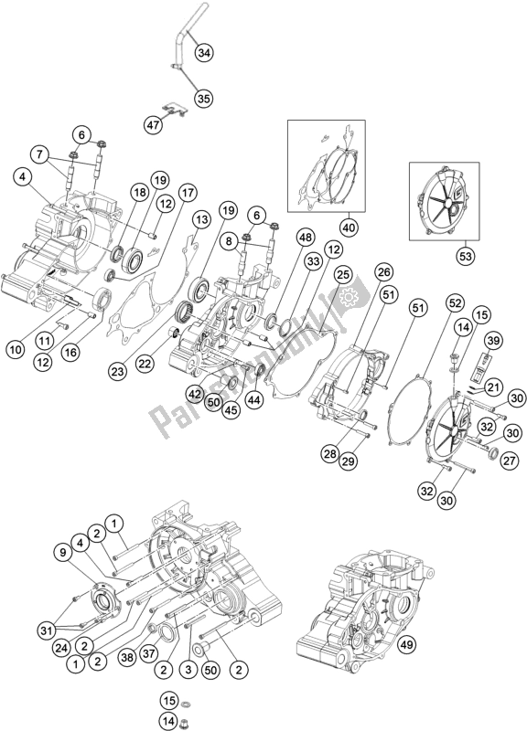 Toutes les pièces pour le Carter Moteur du KTM TXT Racing 300 EU 2020