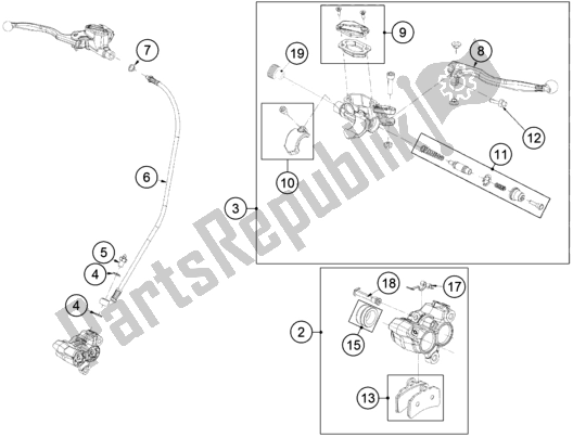 All parts for the Front Brake Control of the KTM TXT Racing 300 EU 2020