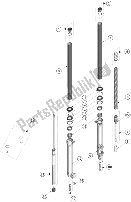 Toutes les pièces pour le Fourche Avant Démontée du KTM TXT Racing 300 EU 2020