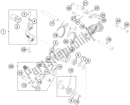 Toutes les pièces pour le Mécanisme De Changement du KTM TXT Racing 300 EU 2020