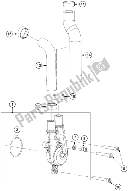 All parts for the Water Pump of the KTM TXT Racing 300 EU 2020