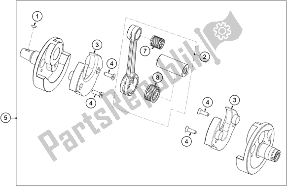 All parts for the Crankshaft, Piston of the KTM TXT Racing 300 US 2021