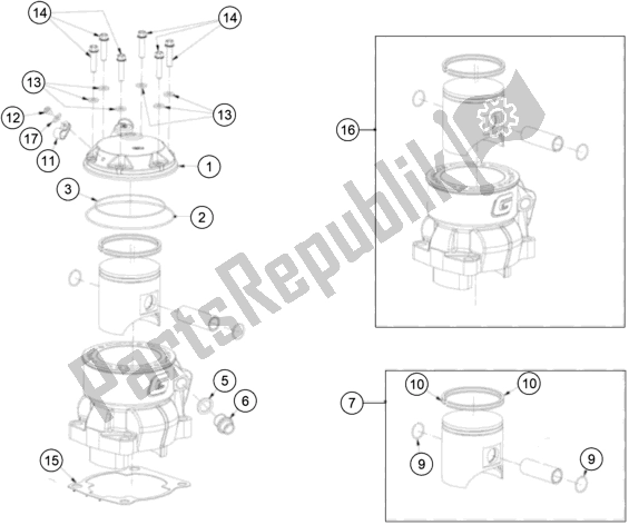 Toutes les pièces pour le Cylindre du KTM TXT Racing 300 US 2021