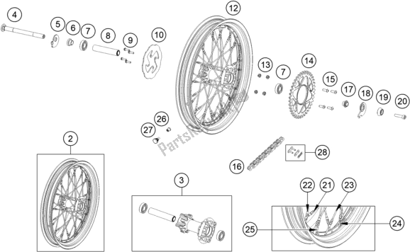 Toutes les pièces pour le Roue Arrière du KTM TXT Racing 300 US 2021