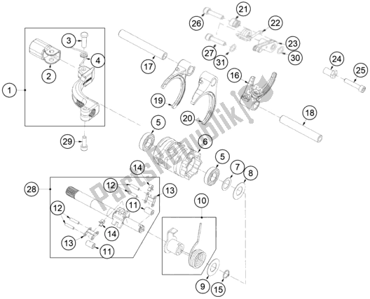 Toutes les pièces pour le Mécanisme De Changement du KTM TXT Racing 300 US 2021