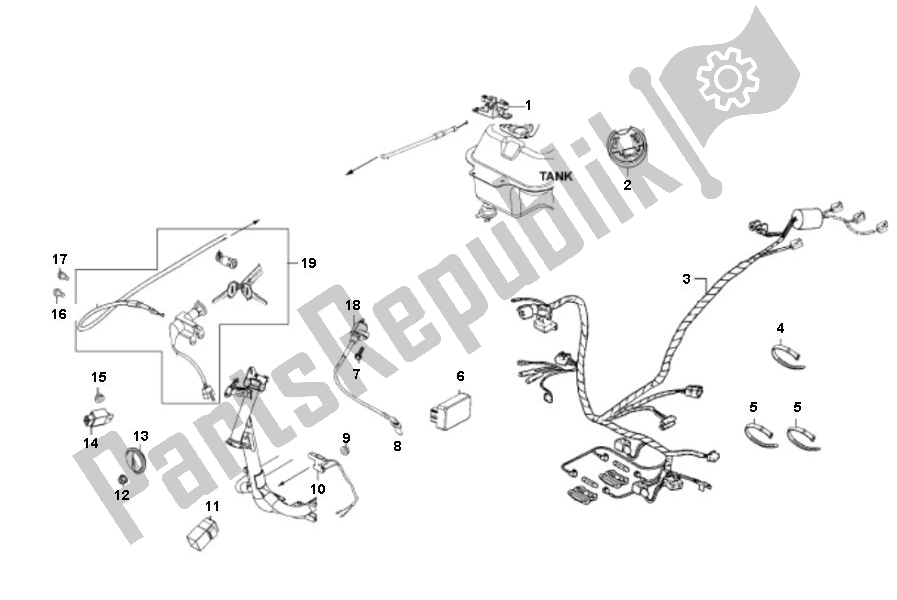 Todas as partes de Chicote De Fios do Kymco Agility 10 4T 50 2000 - 2010