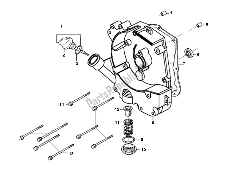 Toutes les pièces pour le Carterhelft Rechts du Kymco Agility 12 4T ALL Models 50 2000 - 2010