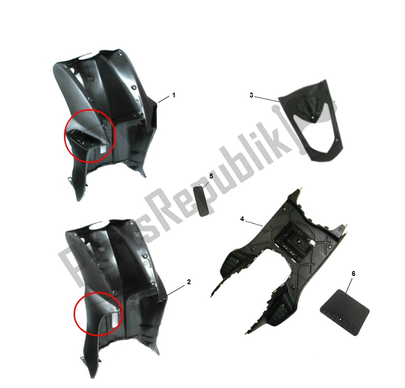 All parts for the Footboard of the Kymco Agility 12 4T ALL Models 50 2000 - 2010