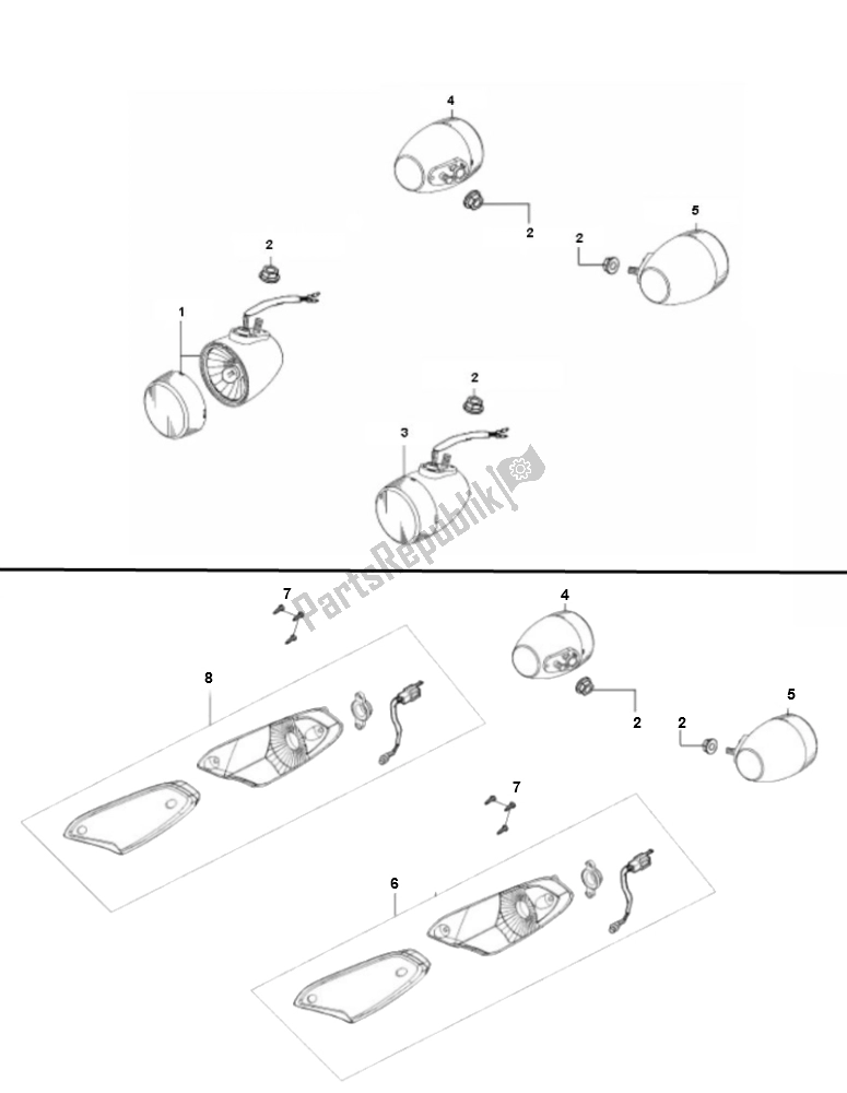 All parts for the Turn Signal of the Kymco Agility 12 4T ALL Models 50 2000 - 2010