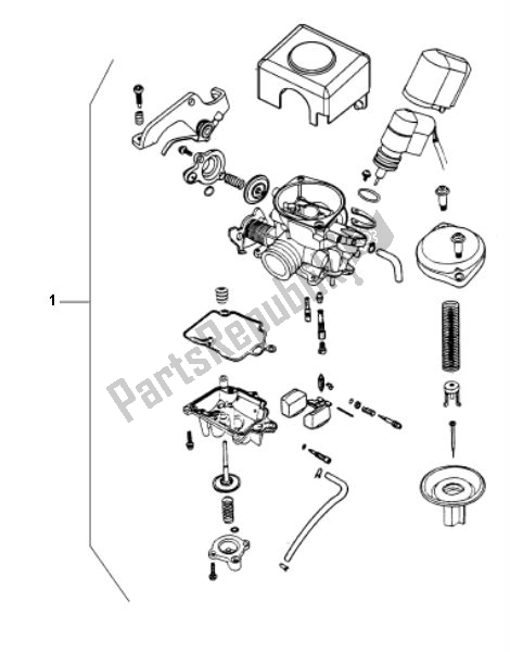 All parts for the E05 Carburateur of the Kymco Agility 16 4T City 50 2000 - 2010