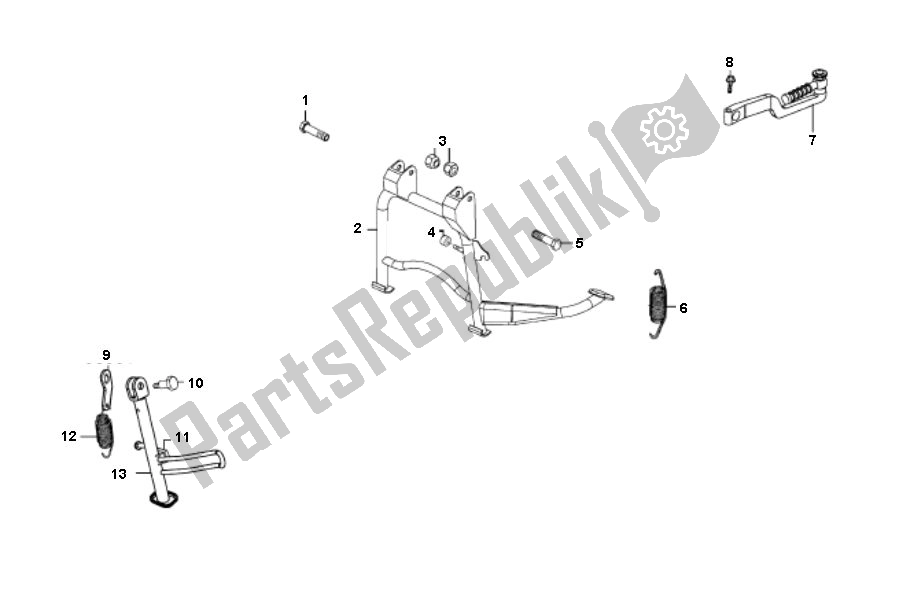 All parts for the Middenstandaard - Zijstandaard of the Kymco Agility 16 4T City 50 2000 - 2010