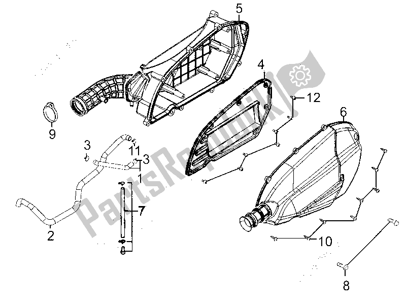 Tutte le parti per il Scatola Filtro Aria del Kymco Dink 300 2010 - 2020