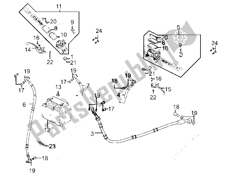 All parts for the Brake System of the Kymco Dink 300 2010 - 2020