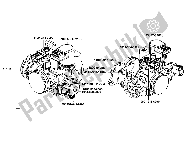 Todas las partes para Carburación de Kymco Dink 300 2010 - 2020