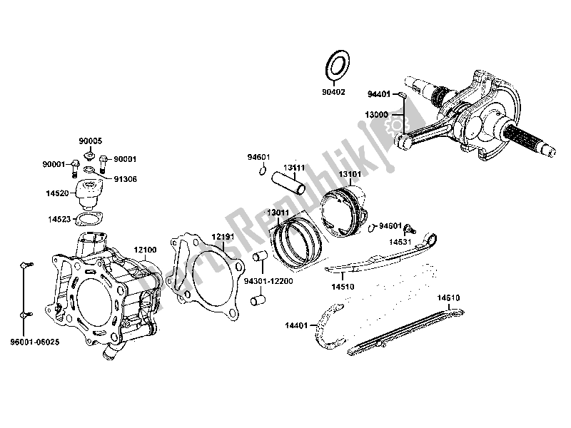 Todas las partes para Cilindro / Pistón de Kymco Dink 300 2010 - 2020