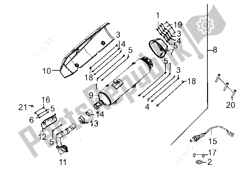 Toutes les pièces pour le échappement du Kymco Dink 300 2010 - 2020