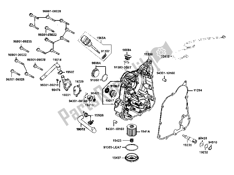 Toutes les pièces pour le Boîtier Droit / Pompe à Eau du Kymco Dink 300 2010 - 2020