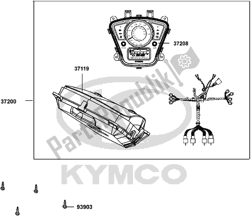 Todas las partes para F02 - Speedometer de Kymco BF 60 AD AU -People GTI 300 60300 2015