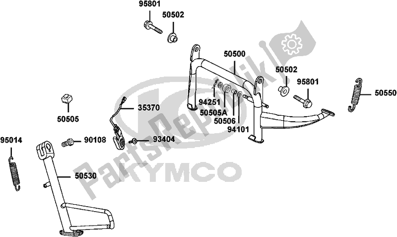 Tutte le parti per il F15 - Stand del Kymco BF 60 AD AU -People GTI 300 60300 2015