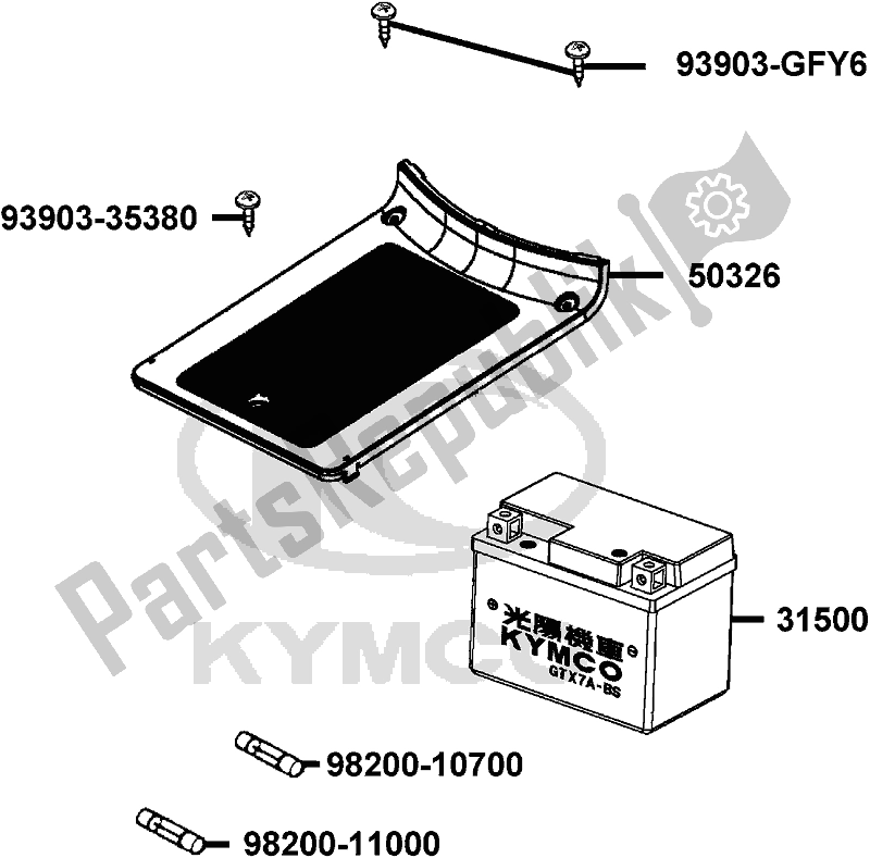 Todas las partes para F11 - Battery de Kymco KA 40 AA AU -Like 200 40200 2013