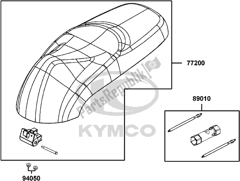 All parts for the F09 - Seat of the Kymco KA 40 AB AU -Like 200 40200 2012
