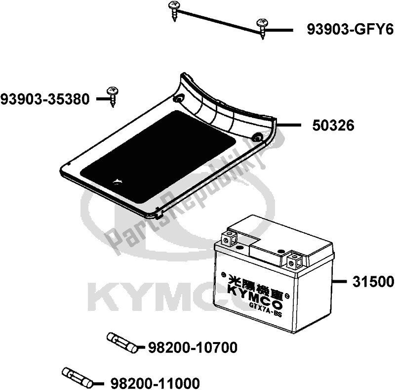 All parts for the F11 - Battery of the Kymco KA 40 AB AU -Like 200 40200 2012