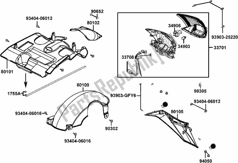 All parts for the F18 - Tail Light of the Kymco KA 40 AB AU -Like 200 40200 2012