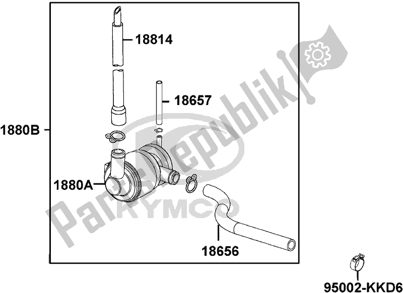 All parts for the F21 - Air Cleaner Two of the Kymco KA 40 AB AU -Like 200 40200 2012