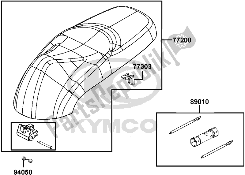 Alle onderdelen voor de F09 - Seat van de Kymco KA 40 AL AU -Like 200 40200 2017