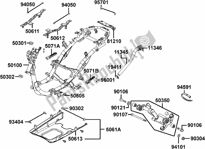 Alle onderdelen voor de F20 - Frame Body van de Kymco KA 40 AL AU -Like 200 40200 2017