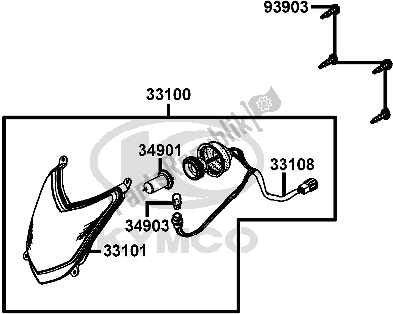 Wszystkie części do F01 - Head Light Kymco KE 10 CA AU -Agility 50 1050 2015