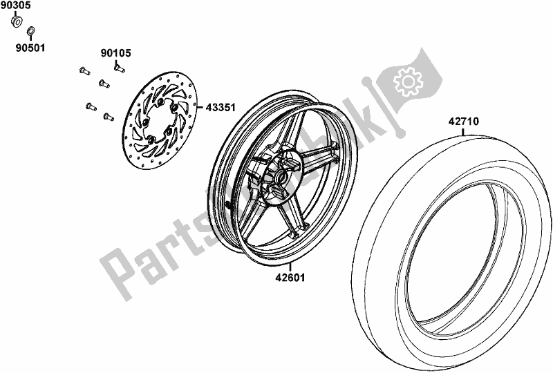 Alle onderdelen voor de F08 - Rear Wheel van de Kymco KF 40 BB AU -Agility 16+ City 200 4016200 2016