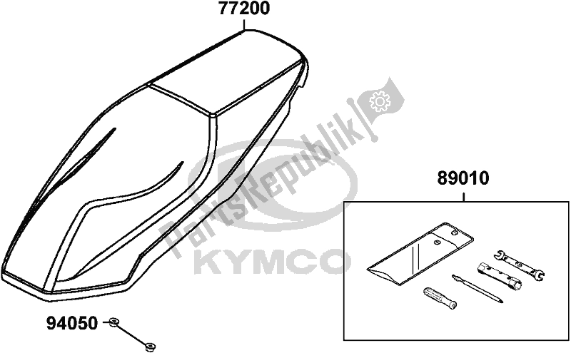 Alle onderdelen voor de F09 - Seat van de Kymco KF 40 BB AU -Agility 16+ City 200 4016200 2016