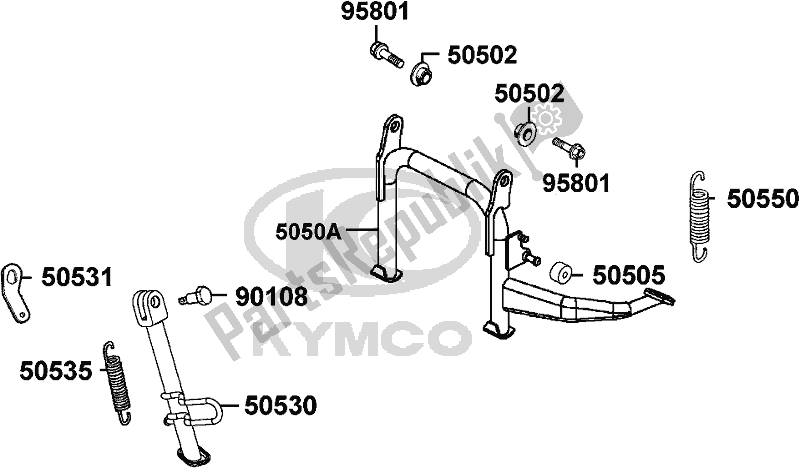 Alle onderdelen voor de F15 - Stand/ Kick Starter Arm van de Kymco KF 40 BB AU -Agility 16+ City 200 4016200 2017